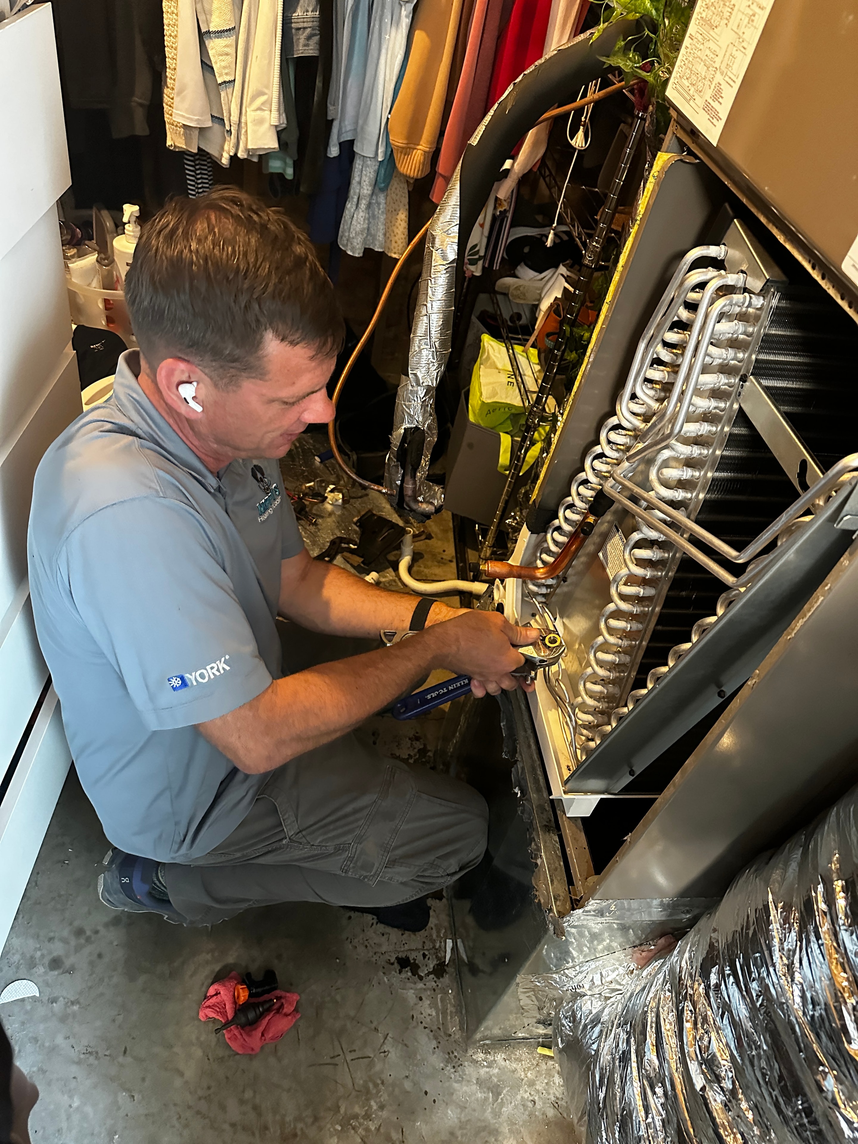Jeff servicing a commercial HVAC unit