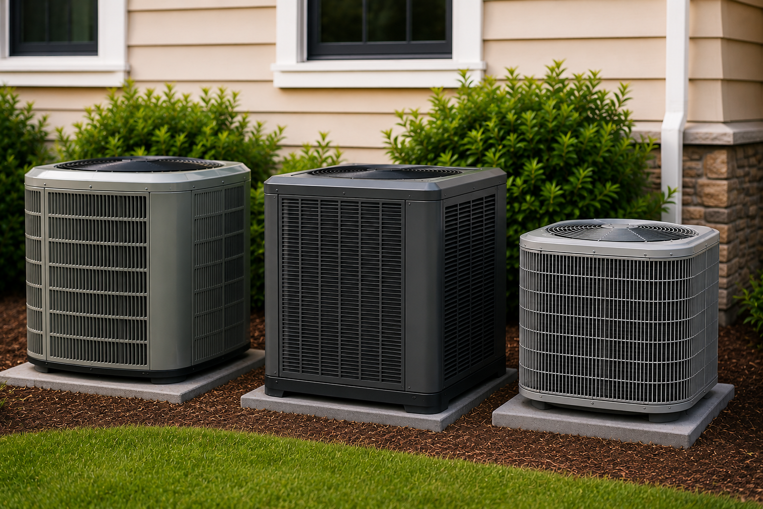 Three HVAC outdoor units — finding the best fit for your home
